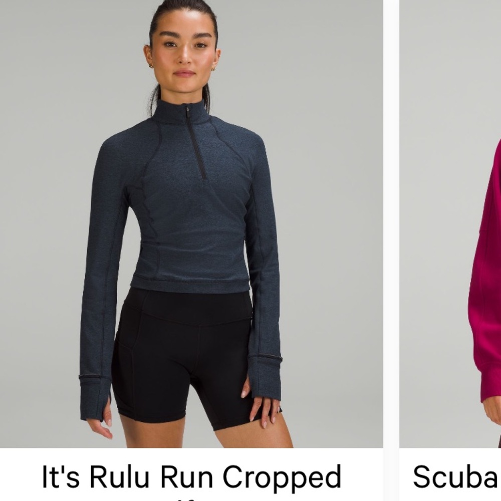 Lululemon It’s Rulu run cropped half zip